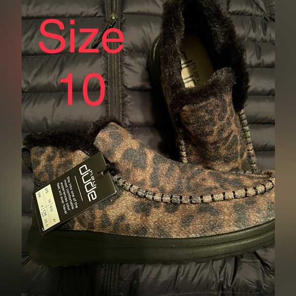 Hey Dude Shoes Hey Dude Size Britt Animal Print Booties With Faux